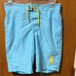 Polo by Ralph Lauren Light Blue Swim Shorts with Yellow Accents